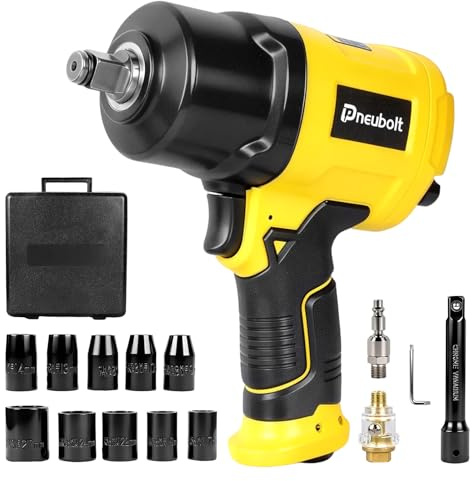 1/2 Air Impact Wrench High Torque 1750 ft-lbs, Heavy Duty Double Hammers