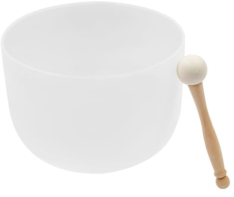 JAYEUW Kristallschale 10 Zoll 440Hz Quarz-Klangschale für Musikinstrumenten Schale mit Stürmer und Gummiring für Meditation, Yoga, Achtsamkeit
