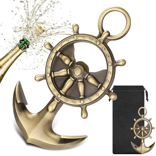 LULLEA Anchor Bottle Opener, Bronze Zinc Anchor Gift for Dad, Grandad, Pub Bar Accessory with Gift Bag, Ideal for Birthday, Father’s Day, Christmas, Pub Nights, Garden Parties