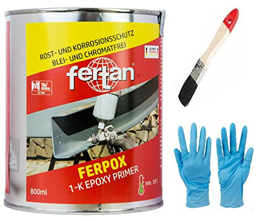Fertan FERPOX 1-Komponent Epoxy Primer Der perfekte Rostschutz inkl. Pinsel von E-Com24 (Ferpox 1-K 800 ml)