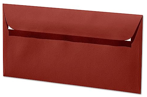 ARTOZ 100x Briefumschläge DIN Lang Weinrot 100 g/m² selbstklebend - DL 224x114 mm - Kuvert ohne Fenster - Umschläge mit Haftklebung Abziehstreifen