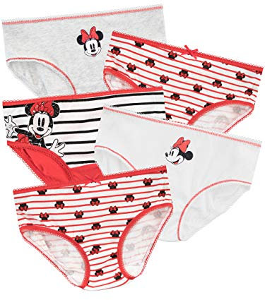 Disney Girls Minnie Mouse Underwear Pack of 5 Red Age 2 to 3 Years