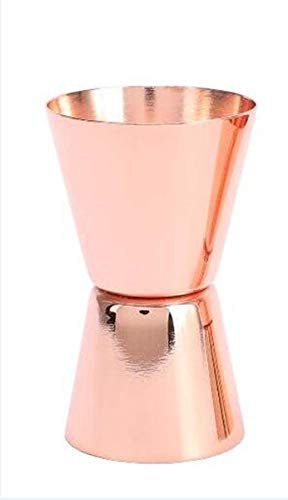 Cocktail Jigger, Dual Spirit Measure Cup Shot Measure Polished Effect, Stainless Steel, 15 ml/30 ml (Rose Gold)