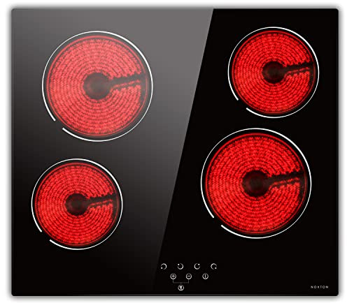 Noxton 24 Inch Electric Cooktop 4 Burners Electric Stove, 220-240v Hardwire