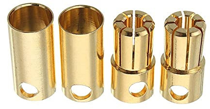 Boladge 20 Paar Vergoldete 6.5mm Männlich und Buchse Bananenstecker Rundstecker für RC ESC Motor Lipo Batterie