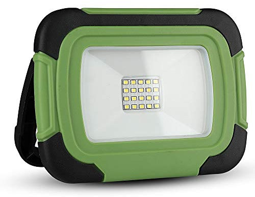 V-TAC LED-Scheinwerfer Chip Samsung 10 W wiederaufladbar mit Sos-Blitz Farbe Schwarz und Grün 6400K IP44