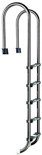 well2wellness® Hochwertige Edelstahl Einstiegsleiter V2A, 43mm Holm eng gebogen, 5 Stufen