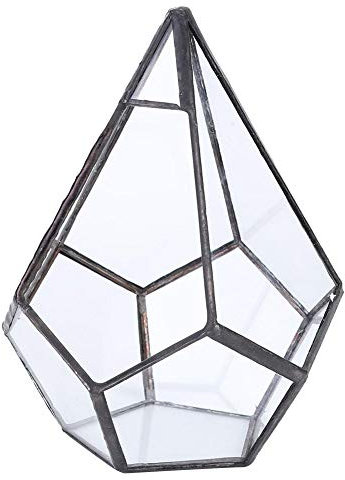 Fdit Unregelmäßige polyedrische geometrische Glas Terrarium Pflanzer Terrarien Blumentopf Pflanze Pflanzer Landschaft Dekoration MEHRWEG VERPAKUNG
