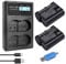 CITYORK 2 Pack EN-EL15 EN-EL15A 2500mAh Replacement Battery and Smart LED Dual Charger Kit for Nikon D750, D7200, D7500, D850, D7100, D610, D500, MH-25a, D7000, Z6, D810 Digital Camera