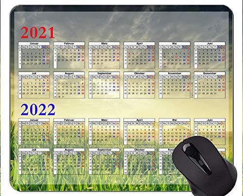 2021 2022 Kalender Rutschfestes Gummi-Gaming-Mauspad, schönes Gummi-Mauspad mit Grünlandmotiv