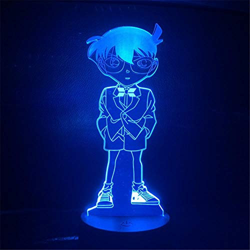 Detective Conan 3D Nachtlicht Farbe ändern Led Illusion Licht Schreibtisch Lampe Dekor Tisch Lampara Conan Anime für Kinder Geburtstagsgeschenk-Keine Fernbedienung