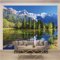 Psifound® 3D Wandbild Selbstklebende Tapete 200X150Cm Grün Pflanzen See Berge 3D Wandaufkleber Diy Kinderzimmer Tapete Poster Fototapete Junge Mädchen Schlafzimmer Geschenk Dekoration