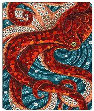 goodbath Octopus Wurfdecke, Ocean Sea Monster Kraken Warme Fleece Decke für Reisen Sofa Couch Bett, 200cm x 150cm, Rot Schwarz