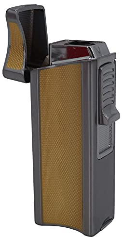 GERMANUS Kaventsmann Feuerzeug Jetflame in Silber und Gold für Kerzen