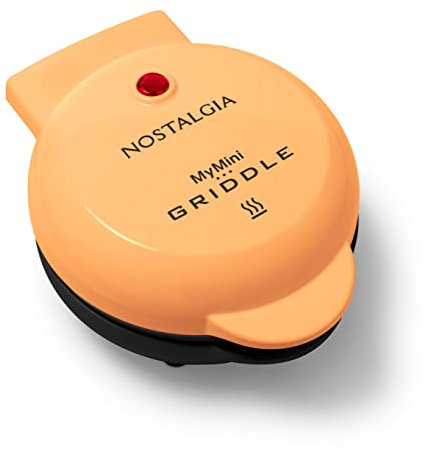 Nostalgia MyMini Personal Electric Griddle, Nonstick Griddle Perfect for Healthy Chaffles, Almond Flour Keto & Low-Carb Diets, Eggs, Omelets, Pancakes Breakfast Sandwiches, Quesadillas, Cookies
