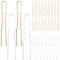 Lawie 40 Pack 3 Inch Gold Silver Metal U Shaped Hair Pins Alloy Iron Wire Hair Fork Long Chopsticks Hairpins Picks Hair Sticks Shawl Pin Hairclips Simple Fast Bun Holder Crafting DIY Accessory Bulk