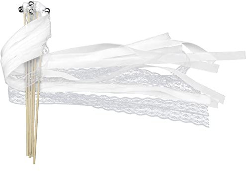 VEGCOO 40 Stück Wedding Wands Weiß Hochzeit Freudentränen Hochzeit Wedding Wands Rosa Luftschlangen für Hochzeiten Geburtstage Weihnachten Partys Und Andere Feiertagsfeiern Verwendet