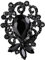 Clearine Broche Femme Rose Fleur Quatre Feuilles Grosse Goutte d'eau Cristal Émail Vêtements Noir