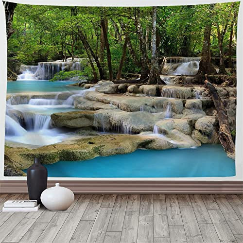 Martin Kench Wandbehang Wandteppich Wald See Natur Tagesdecke Wandtuch Natur Landschaft Stranddecke Wanddeko für Schlafzimmer Wohnzimmer Wohnheim (K,200x150cm)