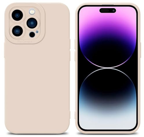 Cadorabo Hülle kompatibel mit Apple iPhone 14 PRO MAX Schutzhülle TPU Silikon Case Liquid Design mit Kameraschutz Slim Kratzfest Weiche Gummi mit Rundumschutz Case Hülle für iPhone 14 PRO MAX in Rosa