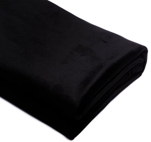 TinaKim Velvet Fabric for Upholstery Couch, Sofa Chair Cover Material, DIY Repair (Black, 10 Yards)