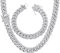 YADOCA Iced Out Kette Herren Cuban Link Chain Miami Kubanische Kette Halskette Armband Gold Silber Kette Bling Diamant Kette Armband Hip Hop Schmuck für Männer Frauen