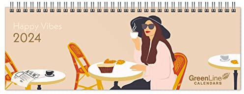 GreenLine Happy Vibes 2024 - Tischquerkalender - Tischkalender - 29,7x10,5