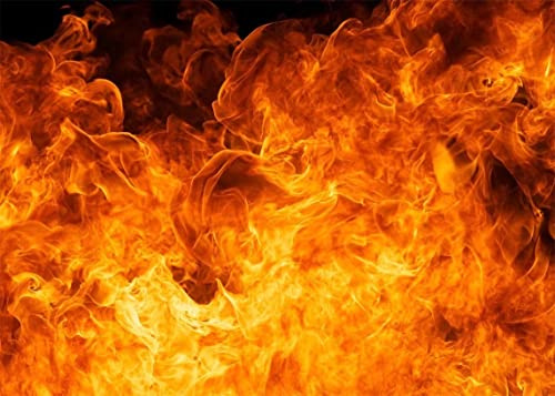 BELECO 3x2m Stoffhintergrund mit wütendem Feuer, Flammenhintergrund, brennendes Feuer, schwarzer Hintergrund, Feuerwehrmann-Motto, Geburtstagsparty, Lagerfeuer, Lagerfeuer, Partyzubehör