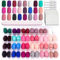 LADYING 24 Colors (576 PCS) Matte Square Press on Nails Medium,Acrylic Full Cover False Nails with Nail File,Reusable Stick on Nails for Women,Nail Art French for DIY Fake Nail