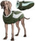 Hjyokuso Hundemantel Wasserdicht, Hunde Wintermantel, Hundejacke für Kleine Mittel Große Hunde, Winddichte Hundekleidung Winterjacke mit Reflektierender Streifen und Reißverschluss - Armeegrün L