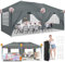 COBIZI Carpa Plegable 3x6m, Impermeable y Robusta con 6 Paredes Laterales Desmontables, Ideal para Jardín, Terraza, Fiesta, Camping y Eventos al Aire Libre - Gris