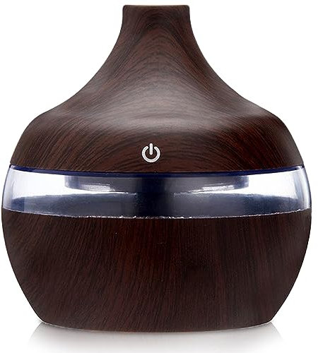 300ml Essential Oil Diffusers, Aromatherapy Diffuser Oil Humidifiers for Home, Aroma Diffuser for Room, Vaporizer Humidifier Oil 7 Colors LED Light Room Fresheners for Home (Black)