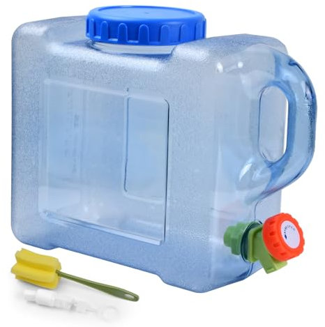 Seau à Eau de Camping, 5L Bidon d'eau avec Poignée Récipient à Eau avec Robinet, Jerricane d’Eau avec Robinet, sans BPA, pour Camping Car Voyage Voiture Maison Extérieur