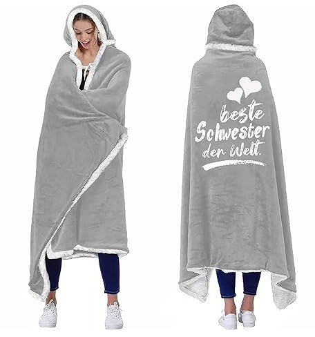 Schwester Decke mit ärmeln, Personalisierte Geschenk für Schwester Geburtstag oder Weihnachten