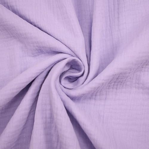 Musselin Stoff Sunny, Double Gauze, uni flieder (Länge am Stück: ab 50cm / Breite: 130cm)