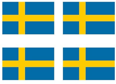 4 X Sweden Flag Temporary Tattoo Lasts 1 week Swedish Team