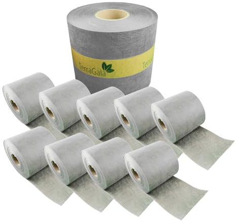 TerraGala Lot de 10 brise-vue en non-tissé pour clôture double fil - Gris clair - Translucide - 19 cm x 50 m