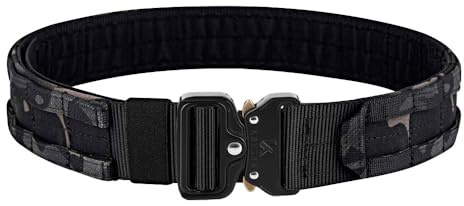 KRYDEX GEAR Taktischer Gürtel mit Schnellverschluss 1,75 Zoll Taktischer Gürtel mit 1,5 Zoll Innengürtel Schwerlast Molle Gürtels Arbeitsgürte Hochleistungsgürtel für Herren (MCBK, M)