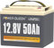 Power Queen Batterie 12V 50Ah LiFePO4, 15000+Zyklus-Zeit-Batterie mit Premium-Zellen, integriertes 50A BMS, perfekte tiefe Zyklus-Lithium-Batterie für Solar- und Notstrom, Marine-Energie