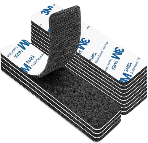 YISUMEI 12 Stück Klettband Selbstklebend Extra Stark, Klebepads Doppelseitig Wiederverwendbar,3 x 10cm Doppelseitiges Klettverschluss Selbstklebend Schwarz