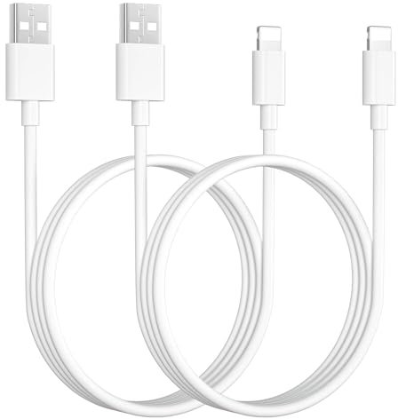 Cable iPhone 1M 2Pack [Certificado MFi], Cable iPhone Original Cable USB a Lightning Cable Cargador iPhone Carga Rapida iPhone Charger Cable para iPhone 14 13 12 11 Pro Max XS XR X 8 7 6 Plus SE iPad