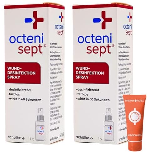 Wund-Desinfektion Spray 2x 50 ml I Wundbehandlung I Wundspray I Desinfektionsmittel I Schürf- und Schnittwunden I Antiseptum I akute chronische Wunden I Spar-Set plus Pharma Perle give-away