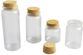 HEXHUASR 2 x Transparent 50ml 80ml 100ml 150ml Big glass bottle with wood cork 5oz empty corked glass jar Display Containers(150ml)