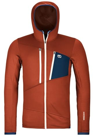 ORTOVOX Fleece Grid Hoody M Clay Orange 30 Herren