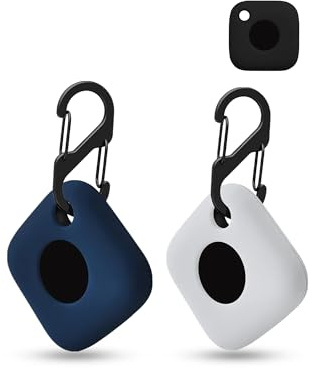 2 pack Silicone Case for Tile by Life360 Mate/Tile Mate (2022) Tracker Anti-Loss Tracker,daunke Full Protection Cover(suitable for Elderly,Pets,Backpack,Luggage,Kids,Keys)Scratch-Resistant,Blue&White