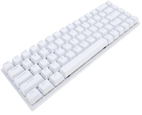 VBESTLIFE 60% Kompakte Mechanische Tastaturblau -Schalter RGB Backligit | 68 Key Anti Ghosting Kabel -Gaming -Tastatur | Ergonomisches Design für Wins os x Android (White)