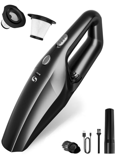 SERVOMASTER Handstaubsauger Akku kabellos, Mini Staubsauger | Auto Staubsauger stark mit waschbarem HEPA-Filter, Akku Handstaubsauger für Tierhaare, Auto, Haushalt, Büro