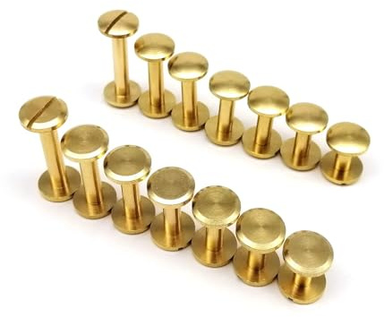 Bindeschrauben Nieten, Kupfer- und Messing-Schraubnieten, 5er-Pack, 3–25 mm(Flat Head,3mm)