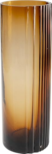 Kare Design Vase Daphne, Braun, Höhe 36cm, Blumenvase, Deko Vase, Wohnaccessoire, Wasserfest, Gemustert, Glas, Wohnzimmer