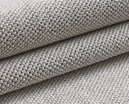 KADIMA DESIGN Wohnzimmerteppich Einfarbig Schlicht Pflegeleicht Elegant Waschbar Langlebig Strapazierfähig Läufer Silber 80x250 cm Schlafzimmer Wohnzimmer Oeko-TEX Fußbodenheizung | CIMA